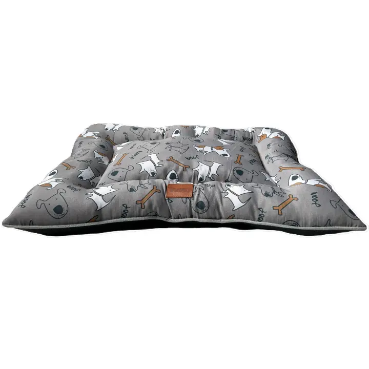 Cama para mascotas, Colchoneta para Perros y Gatos Antideslizante, con Relleno de Fibra Hueca, Reversible y Lavable, Portátil para Sofá y Transportín, Tamaños S/M/L - 1