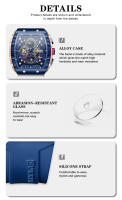 Reloj De Pulsera Curren 8442 Para Hombre Estilo Business Y Casual Cronógrafo De 6 Manos Reloj De Cuarzo Lujo Y Moda Resistente Al Agua Material De Correa Silicona Y Caja De Aleación Dial De Cristal De Zafiro - details 5