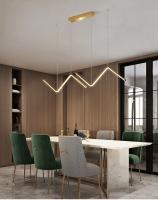 Lámpara Colgante LED Moderna Dorada/Negra Larga Para Restaurante Estudio Cocina Oficina Café Decoración Hogar Lujo Incluye Bombillas - details 10