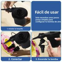 Bomba De Aire Eléctrica Portátil 2000mAh Recargable Por USB Para Inflar Y Deflar Flotadores De Piscina Y Camas De Aire Con Almacenamiento Vacío - details 8