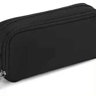 Estuche para lápices de gran capacidad, organizador de oficina, bolsa multifuncional sencilla, color negro - 1