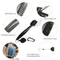 Kit De Limpieza Para Golfe Con Cepillo Y Estuche Protector Putter Wedge Limpiador De Ranuras De Bola Herramienta Doble Cara - details 0