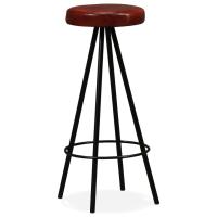 vidaXL Taburetes de barra de cocina 2 unidades cuero auténtico - details 5