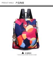 Mochila De Moda Para Mujer En Tela Oxford Impermeable Con Gran Capacidad Para Escuela Y Viajes Bolsa De Hombro Con Estampado Florido - details 16