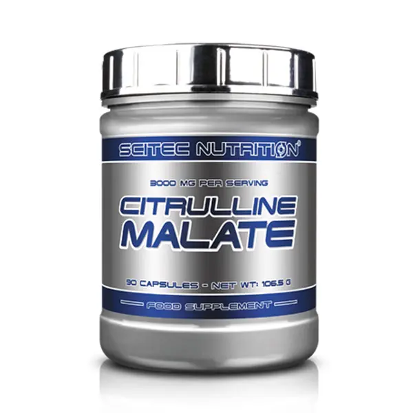SCITEC Nutrition - Citrulline malate - 90 caps. - Mejora el flujo sanguíneo y la resistencia - 90 cápsulas de Citrulina Malato - Optimiza el rendimiento durante el ejercicio. - 1