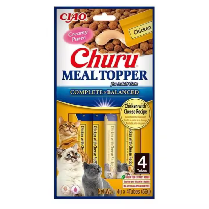 Pack De 6 Churu Cat Meal Topper Pollo con Queso Complemento Alimentario Completo Y Equilibrado Para Gatos - 1