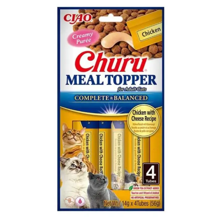 Pack De 6 Churu Cat Meal Topper Pollo con Queso Complemento Alimentario Completo Y Equilibrado Para Gatos - 1