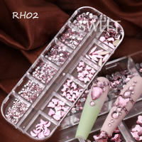 Champán Rhinestones Para Uñas Combinados Flatback Gemas Irregular Cristal 3D Encantos Joyería Accesorio De Diamante Brillante Decoración Partes - details 8