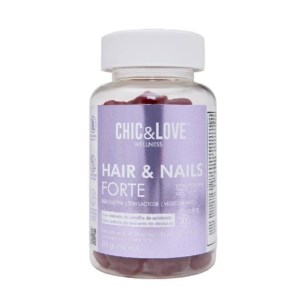 Chic & Love Gominolas Hair & Nails Forte 60 U Sin Gluten Sin Lactosa 5000mcg Biotina