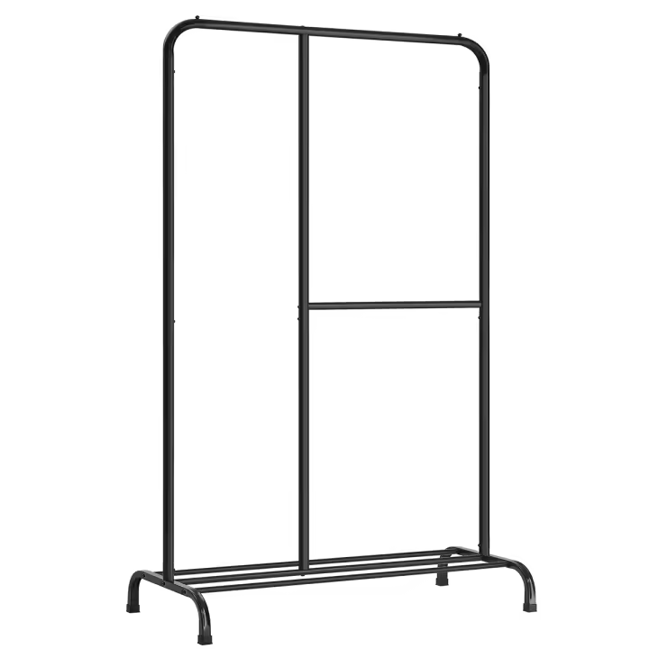SONGMICS Burro Ropa, Perchero Burro, Capacidad de Carga de hasta 100 kg, con Barra Ajustable, para Dormitorio, Salón, Pasillo, Negro - 1