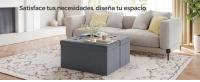 SONGMICS Puff Almacenaje, Baúl de Almacenaje Plegable, 38 x 76 x 38 cm, Taburete Reposapiés, Banco de Cubo, Soporta hasta 300 kg, para Sala de Estar, Dormitorio, Entrada, Gris Pizarra/Gris Paloma/Rosa Jalea/Blanco Crema - details 0