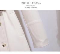 Vestido Elegante Para Mujer Con Doble Botón Y Cinturón Longitud Pierna Vestido Oscuro Blanco A-Line Estilo Oficina Moda Otoño 2025 - details 13