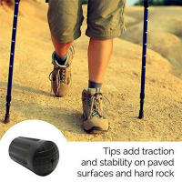 10 Piezas/5 Pares De Protecciones De Punta Para Palas De Caminar Y Trekking En Nieve Material De Goma Repuestos Para Bastones De Montaña - details 10