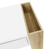 Mesa de Centro Moderna✨| 105x60x40 cm | Superficie Parcialmente Brillante (Top & Perfiles) | Cajones Profundos with Cierres Suaves + Compartimientos abiertos para Decoración | Diseño Multifunctional - details 5