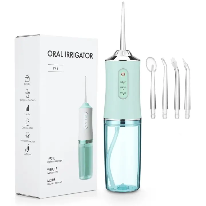 Irrigador Oral Portátil LIM Flosser USB Recargable Jeta De Agua Para Dientes Con 4 Punta De Jetable 220ml 3 Modos IPX7 1400rpm Para Adultos - 1