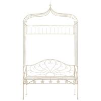 vidaXL Banco de jardín metal blanco envejecido 122 cm - details 1