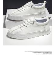 Zapatillas Blancas Para Hombre 2024 Moda Primavera Casual Con Cordones Punta Redonda Planas Zapatos Deportivos Ajuste Talla Normal - details 10
