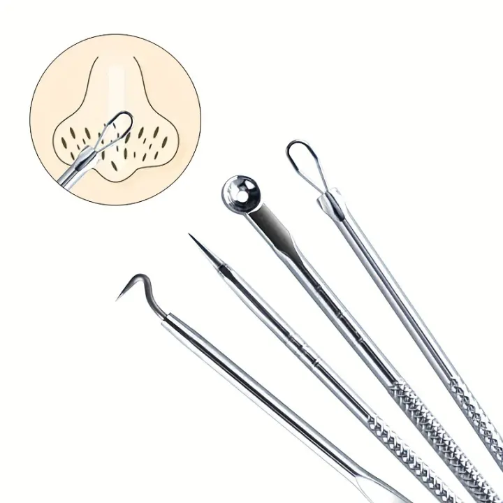 Set De 4 Piezas Limpiador De Poros Y Acné Para Mujeres Herramienta De Belleza Para Eliminar Punzones Y Manchas En La Piel - 1