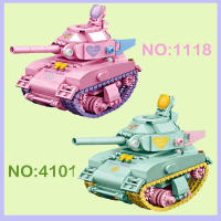 Bloques De Construcción De Tanque Creativos 455 Piezas En Colores Rosa Y Verde Juguete De Asamblea Para Niños Regalo De Navidad - details 1