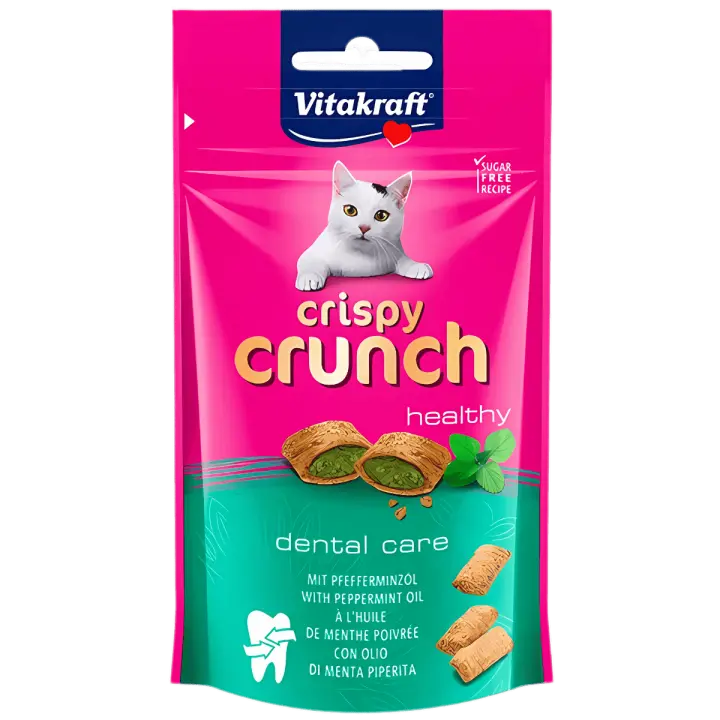 Vitakraft Crispy Crunch 60 g - Snacks Crujientes con Malta para el Cuidado Dental de Gatos - 1