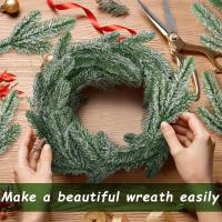Guirnalda De Ramas De Pino Artificial Verde Para Navidad Decoración De Casa Falsas Plantas Verdes Estilo Nieve Cubierta DIY De Navidad - details 3