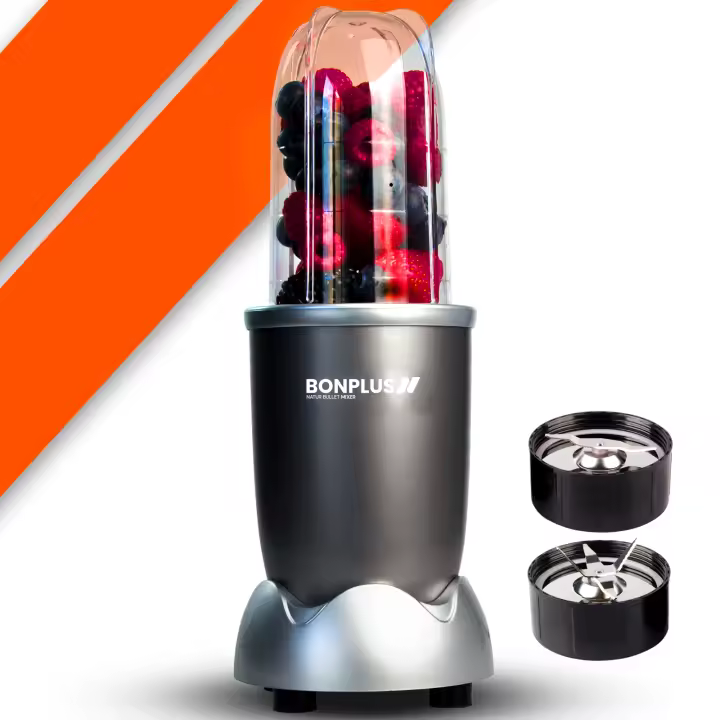Bonplus BP Licuadora Portátil, Natur Bullet Batidora Multifunción para Batidos y Smoothies, Batidora, Licuadora Portátil para Zumo, Salsas y Cócteles, Potencia 220W, Dos Cuchillas y Cierre Hermético, Cuchillas de Alta Calidad, Batidora de Mano, Cocina - 1