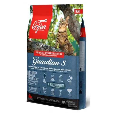 Orijen Guardian 8 Cat 4.5 Kg - Comida para Gatos Adultos con 8 Beneficios para la Salud - 1
