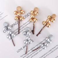 10Pcs Flores Artificiales Con Estambres De Perla Y Bayas Pequeñas Para Bodas Fiestas Navidad Decoración De Hogar DIY Corona De Navidad - details 6