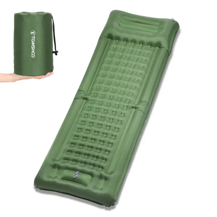 Tomshoo Almohadilla De Dormir Inflable Extra Gruesa 4In Autoinflable Con Bomba Integrada Para Camping Viajes Y Acampar - 1