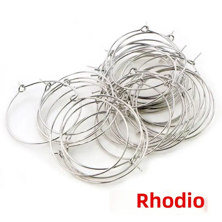 50pcs KC Aretes De Anillo Grandes En Oro Y Plata Para Fabricación De Joyas DIY Tamaños 20-35mm Herrajes De Oreja Para Manualidades - 1