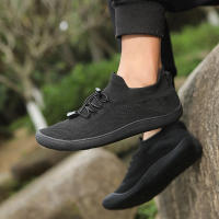 Zapatillas De Caminar Unisex Con Suela De Cero Bajada Y Punta Ancha Hechas De Malla Transpirable Y Material Suave Talla Grande - details 8