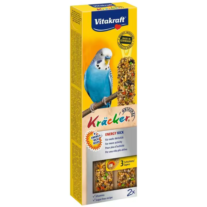 Vitakraft - Alimento completo para periquitos Barritas Kräcker periquitos energía 60 g (2 uds x 30g) - 1