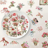 50PCS Pegatinas De Flor Y Letra Para Computadora Móvil Libros DIY Material Plástico Decoración Estética Para Manualidades - details 1