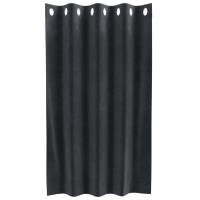 Cortinas Opacas vidaXL con Ojales 2 pcs Gris Oscuro Terciopelo - details 2