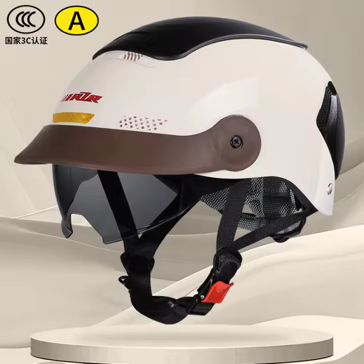 Casco De Motocicleta Eléctrico De La Tercera Generación Con Ventilación Y Visera Ligera Para Verano Casco Mitad Cabeza Sin Sensación Cero - 1