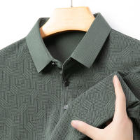 Camisa Polo Para Hombre Casual Larga Con Insignia Color Sólido Moda Transpirable Cómoda Versátil Top Para Negocios - details 3