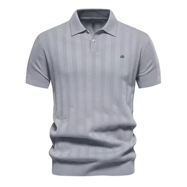 MOV-2025 Primavera y novedad de verano, suéter Polo de lana de talla europea para hombres, camiseta informal con solapa de manga corta para hombres, top - 1