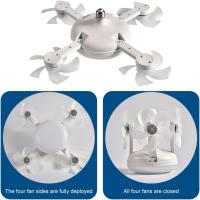 La última luz de ventilador de drones plegables de control remoto en 2025, ventilador + iluminación en uno, con control remoto, con luz de 3 colores, para garaje de cocina del dormitorio, compatible con enchufe de tornillo E26 / e27，Base regalada - details 5