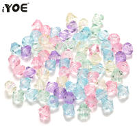 100-200pcs De 6/8mm Cuentas Acrílicas Geométricas Transparentes Para Hacer Joyas Pulseras Collares DIY Manualidades Llavero - details 0