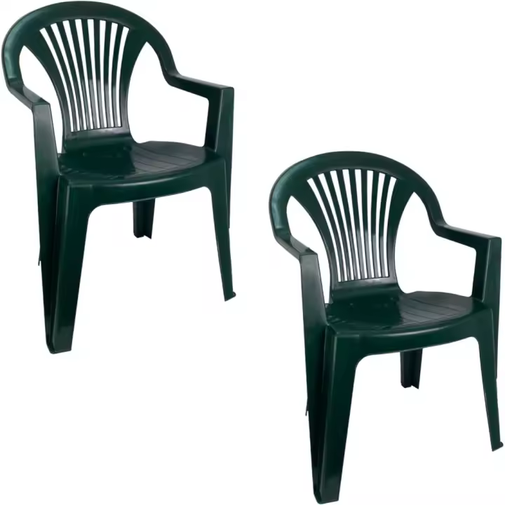COSHANO Set de Sillas plasticas para Terraza, Jardín, Patio, Playa, Camping, apilables (2X Verde) - 1