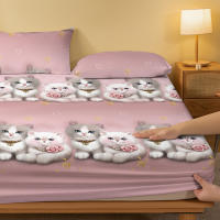 Edredón De Cama Con Patrón De Gatos Lindos Para Pareja Funda Para Colchón 100% Poliéster Tejido a Máquina Estilo Moderno Y Minimalista - details 3