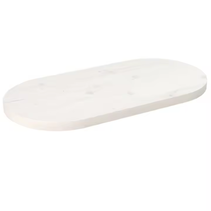 vidaXL Tablero de mesa ovalado madera maciza pino blanco 70x35x2,5 cm - 1