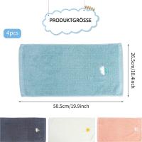 MOV-Pack de 4 Toallas de Baño Infantiles Suaves en 4 Colores de Algodón 100% para Niños (25 X 50 Cm, Dibujos Animados Coloridos) - details 1