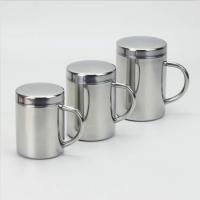 Mango aislado con tapa de acero inoxidable taza de café taza de té café Café capas dobles calentador, acero inoxidable, plata, 400ml - details 1
