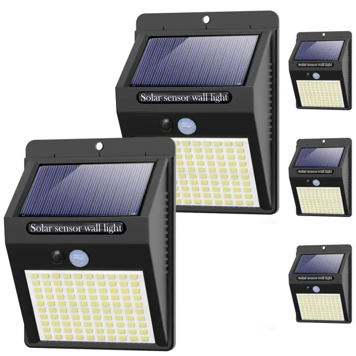 【Paquete de 5】Luces solares para exteriores, 3 modos de luces para exteriores, sensor de movimiento, 100 LED, luz solar impermeable, iluminación para exteriores - 1