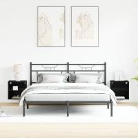 Estante flotante vidaXL 2 pcs Negro Roble 40x28,5x40 cm Madera Compensada - details 3