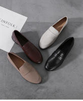 Nuevos Zapatos Pequeños De Cuero Para Mujer Estilo Británico Vintage Antideslizantes Moda Casual Zapatillas Planas Sin Cierre - details 9