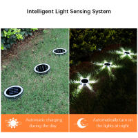 4Pack Luces Nocturnas Solares IP65 Impermeables Para Exteriores Lámparas De Suelo LED 360° Para Jardín Yarda Lawn Balcon Decoración - details 1