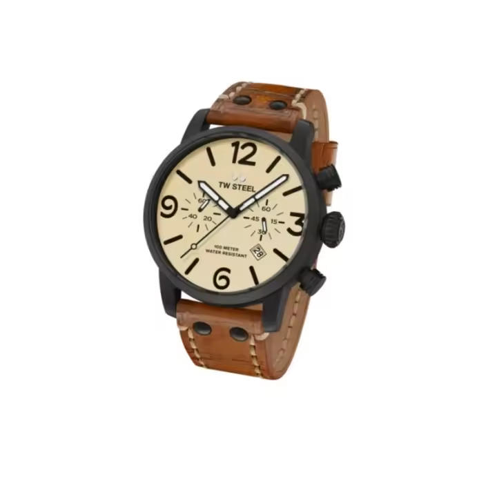 TW Steel Reloj Maverick MS44 de Acero Inoxidable y Piel Italiana Resistente Al Agua - 1