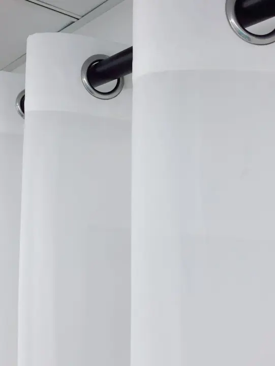 Cortinas Impermeables De Color Blanco Sólido Para Exterior Con Perforaciones Estilo Cubierta Al Aire Libre 1 Pieza Translúcidas Para Sala De Estar Oficina Hotel Café - 1